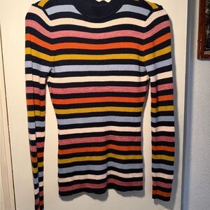 Halogen x Atlantic Pacific multicolored striped long sleeve top women’s size SM